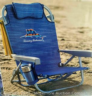 NEW! - Tommy Bahama Beach Chair - Adjusts To 5 Positions and Lays Flat - Padded Backpack Straps - Retail $44.99 - See Link!  (New)