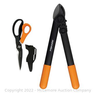 Fiskars Lopper And Garden Shear Set - Patented PowerGear® Technology That Multiplies Leverage  - Powers Through Branches Up to 1 1/4? - SEE LINK (New)