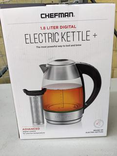 Chefman 1.8L Electric Glass Kettle with Tea Infuser - Lightly used - Tested and works (See Description)