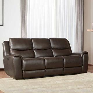 New in Box - Carey Top-Grain Leather Power Reclining Sofa with Power Headrests by Gilman Creek Furniture with two ColudZero Power Recliners, 2 USB Ports -Brown - $1499 - SEE LINK (New)