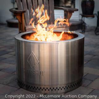 HotShot 22" Wood Burning Fire Pit - 304 Stainless Steel Construction - Patented Technology Reduces Smoke - Up to 70% less smoke than traditional wood fire, with super-charged heat output - $329 -  See Link! -  (New - Open Box)