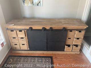 Console cabinet w/ 12 small drawers and sliding door cabinet