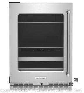 KitchenAid 24" Beverage Center with Glass Door and Metal-Front Racks MSRP $2849  APPEARS NEW IN BOX