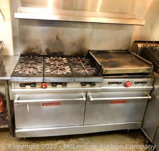 Vulcan 60" Commercial 6-Burner Gas Range with Griddle and Double Oven 