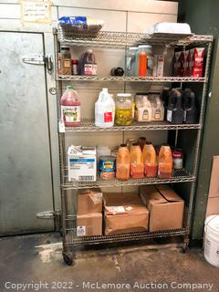 Metal Wire Shelving Unit on Casters (Contents Not Included)