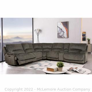 Brand New - Store Display - $3299 - See Link! Redding 6-piece Fabric Power Reclining Sectional with Power Headrest - 3 Power Recliners with Power Headrests - One Storage Console with 2 Cup Holders - 4 USB Charging Ports (New)