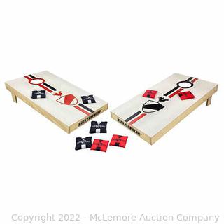 Backyard Hero Official Tournament Size Bean Bag Toss - CornHole - 2 Official Size Boards 4ft x 2ft - Pine Wood Frame - includes 8 dual sided stick and slide bean bags - $159 - SEE LINK (New)