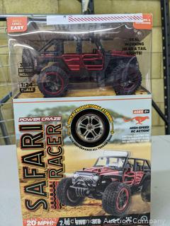 Power Craze Safari Racer RC, Red - Speeds Over 20 MPH - 4x4 Suspension with Real Working Shocks - SEE LINK! (New - Open Box)