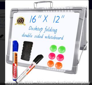 Chesean Small Dry Erase Board,Portable Magnetic White Board Double-Sided Desktop