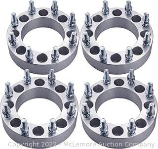 DCVAMOUS 4PC 8x6.5 to 8x180 Wheel Adapters 1.5 Inch with 14x1.5 Studs Compatible with Chevy GMC 8 Lug for 1999-2010 Silverado Sierra 2500 3500 HD | 2014-2021 RAM-2500 3500 (8x180 Rim on 8x165.1 Truck)
