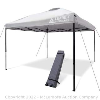 Leader Accessories 10 x 10 ft Instant Canopy Pop Up Canopy White Straight Leg