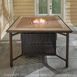 Berkley Jensen Portsmouth Aluminum High Dining Fire Table  - 60” Sq.  - - NO CHAIRS - Table Only - BRAND NEW IN BOX - SEE LINK ( note link shows with chairs - We are selling Fire Table Only! (New)