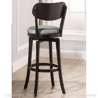 Brand New in Box - Saul 25" Swivel Barstool - Counter Height Stool - Black Finish - Slate Gray Fabric Upholstery - $169 on Costco - See Link!  (New)