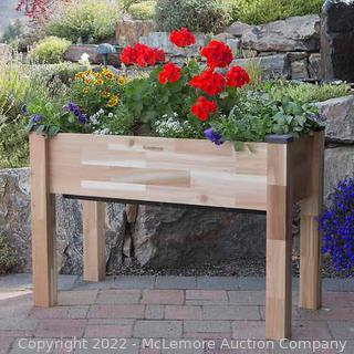 NEW - Canadian Western Red Cedar Self-watering Elevated Garden Planter - Dimensions: 23in. x 49in. x 30in. - $199 - SEE LINK (New - Open Box)