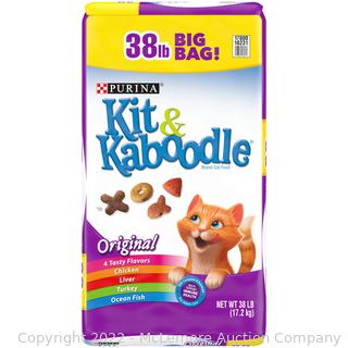  Purina Kit & Kaboodle Original Adult Dry Cat Food (38 lbs.) - Hole in bag, Taped up (See Description)