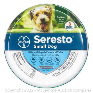 Seresto Small Dog Flea & Tick 8 Month Prevention - One Collar  (New)