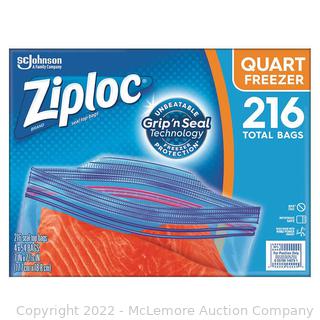 Ziploc Double Zipper Freezer Bag, Quart, 54-count,  - easy open tabs! - Product only has one pack, 54 bags in total. (See Description)