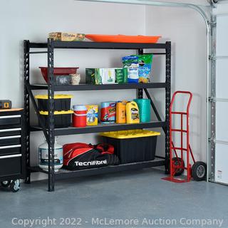 Edsal Industiral 77"W x 72"H x 24"D 4-Shelf Metal Freestanding Shelving Unit 2,000 lbs. capacity per shelf - $266 - SEE LINK - PLEASE NOTE - BOX FEELS LIGHT - Assume it's missing some components - selling AS-IS (See Description)