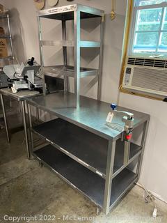 Prep Table with Shelf and Can Opener