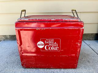 Vintage Coca-Cola Cooler with Sandwich Tray