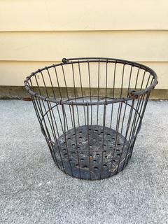 Vintage Metal Bushel Basket