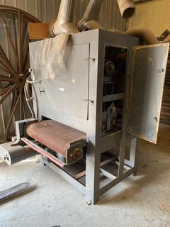 36in Double Head Sander with Dust Hood, 3 Phase Works Good