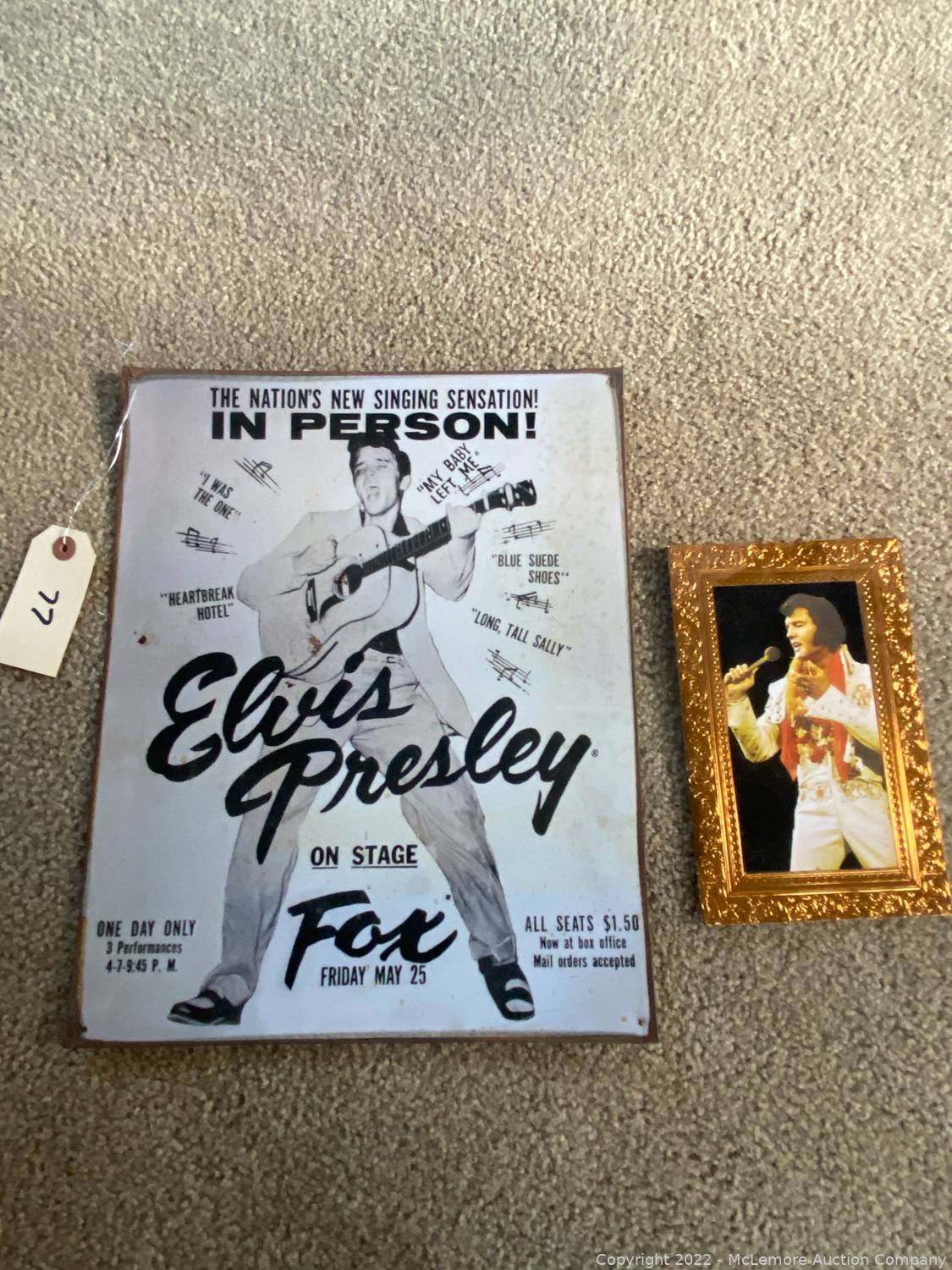 McLemore Auction Company Auction Elvis Presley Memorabilia, Vintage