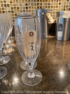 Mikasa Crystal Arctic Lights "Ice Beverage" Glasses (5 pieces), 2 Glasses w/Trim