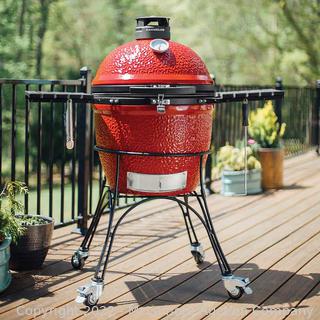 New -  - Assembled - SEE PIX! - Kamado Joe Classic Joe II 18 inch Charcoal Grill with Cast Iron Stand - 2-Tier Divide & Conquer Stainless Steel Cooking Grates - Air Lift Hinge -  - $1149 - SEE LINK (New - Open Box)