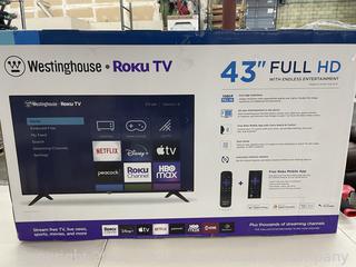 Westinghouse 43" LED 1080p Roku Smart TV - mfg # WR43FX2210 - New Open Box - Confirmed tested working with ROKU remote and power cord - - $229 - SEE LINK (New - Open Box)