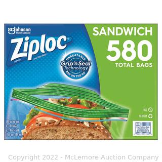 Ziploc Seal Top Bag, Sandwich, 145-count, 4-pack, 580 total (New - Open Box)