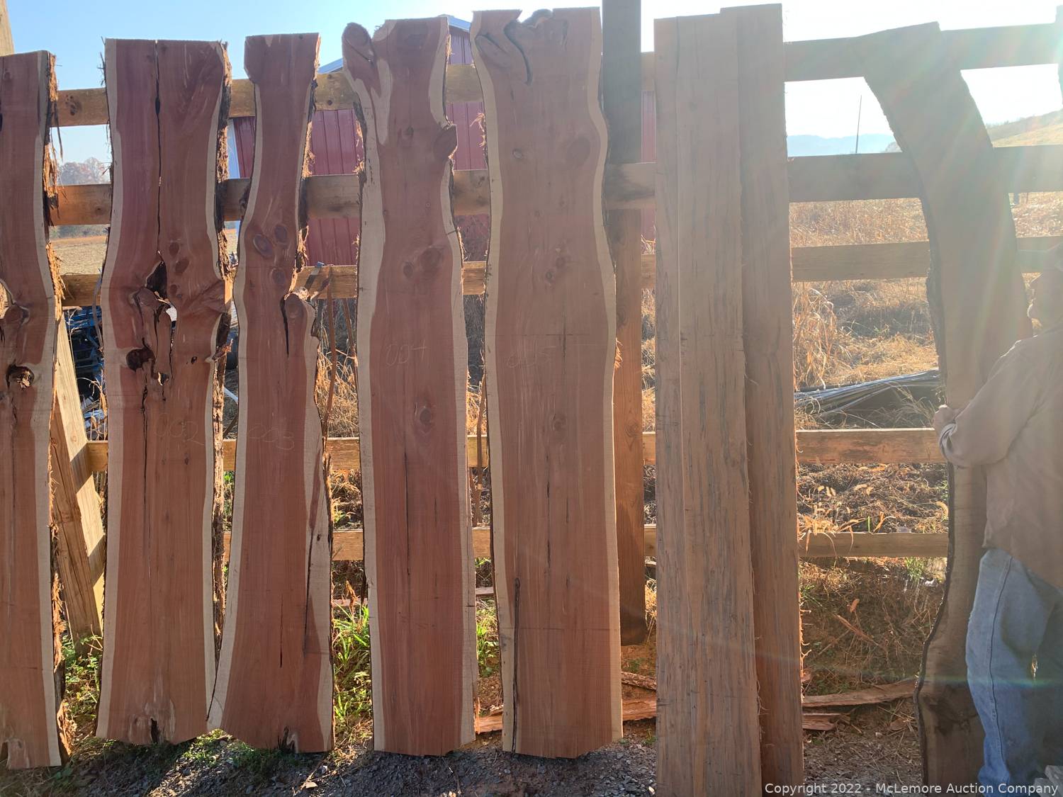 McLemore Auction Company Auction Hardwood Lumber and Live Edge Slabs