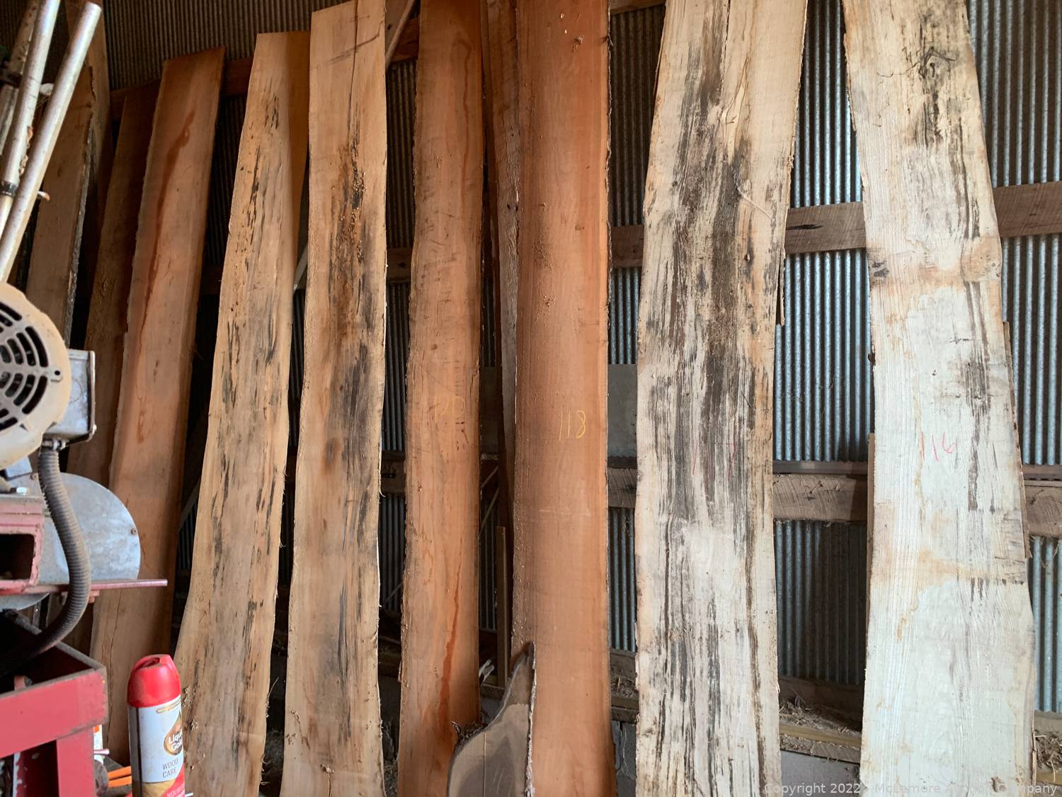 McLemore Auction Company Auction Hardwood Lumber and Live Edge Slabs