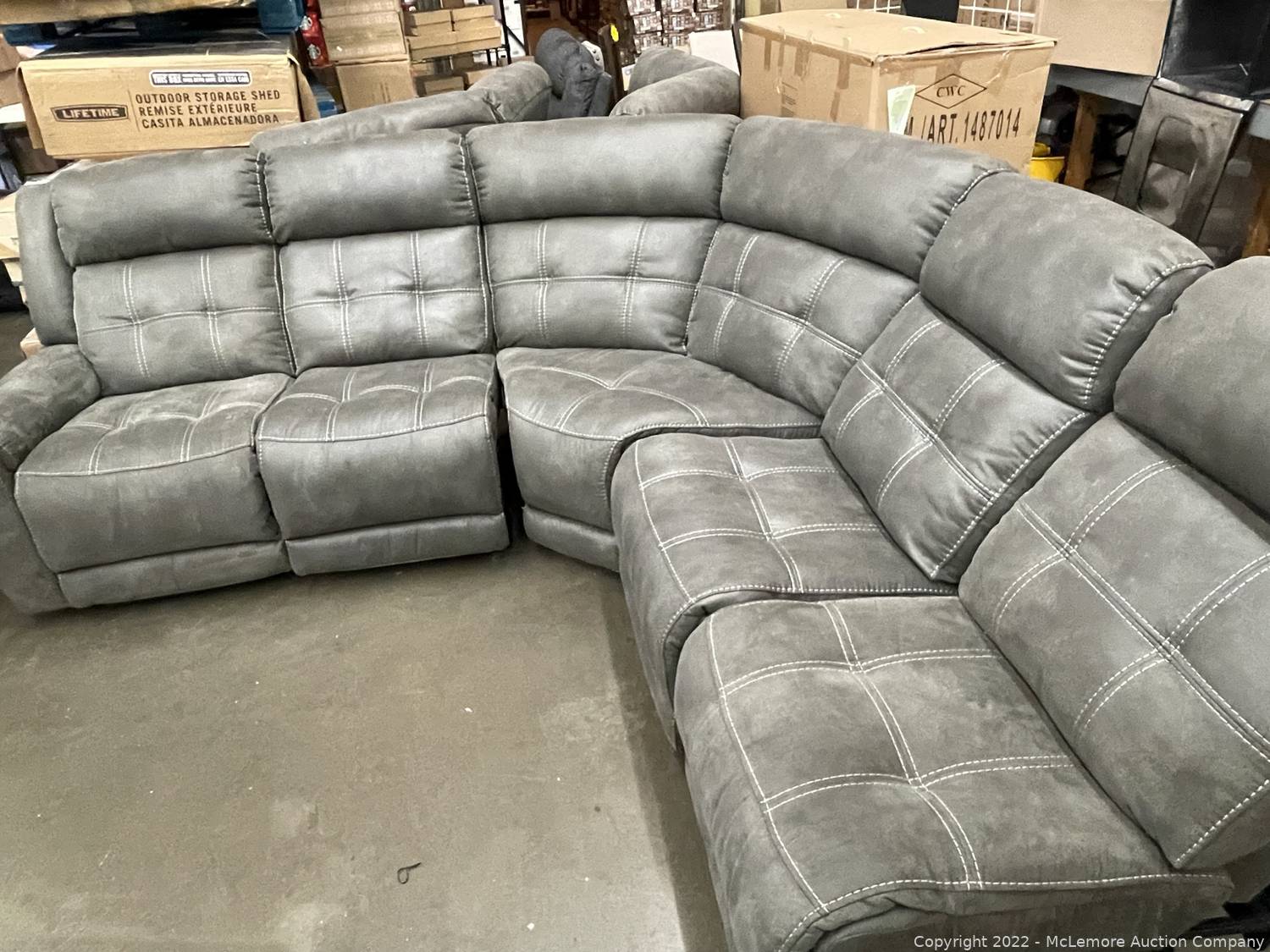 McLemore Auction Company Auction Redding Fabric Reclining Sectional
