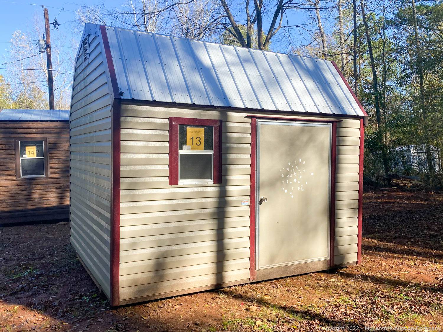 McLemore Auction Company Auction 30 Portable Storage Sheds in