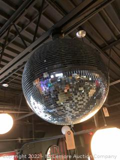 Rotating 20" Disco Ball with Motor and Spot Light