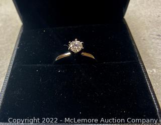 14 Karat White Gold Engagement Ring Holding .36 Carat Brilliant Cut Diamond