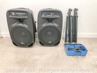 ProReck Party15 Sound System Set with Wired Microphone and Stands