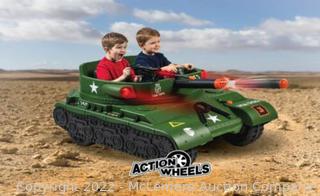 Adventure Force 24 Volt Thunder Tank GREEN Ride-On With Working Cannon and Rotating Turret! For Boys & Girls Ages 3 and up Msrp $498.99. Green. New in Box 