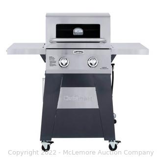 Cuisinart Two Burner Propane Gas Grill with Stainless Foldable Side Tables Msrp $271.99. New in box 