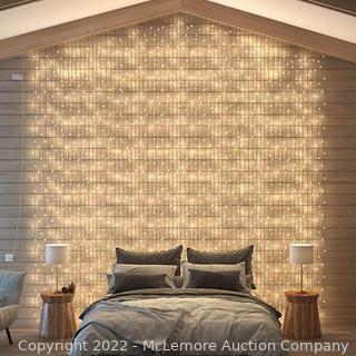 OVE Waterfall Curtain String Lights 1200 LED Bulbs with Remote Control 10ft x 10ft - Great for Bedroom  -118.1 in. × 0.2 in. × 118.1 in. - - Dimmable - Remote Control Included for Ease of Use -Timer Function -  - Use for Parties, Home Décor, Room Divider and Much More - $49 - SEE LINK -  (New - Open Box)