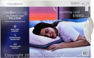 NEW - - Novaform ComfortGrande Plus Gel Memory Foam Pillow SIZE: QUEEN - Cooling Gel Memory Foam - Cooling Quilted Cover - Antimicrobial Treatment -  -Perfect For All Sleep Positions - $43 - SEE LNK (New - Open Box)