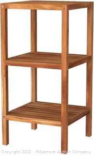 NTERBUILD Solid Wood 3 Tier Floor Storage Shelf Rack Multi-Use Standing Organizer in Bathroom, Bedroom, Living Room, Kitchen, Balcony, Office, Golden Teak - $49 - SEE LINK (New - Open Box)