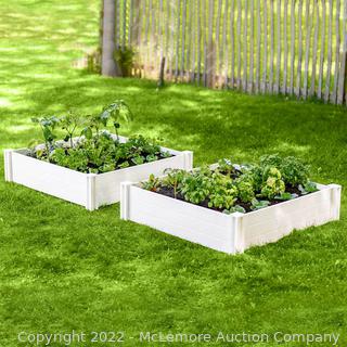 NEW - Vita Classic 4'X4'x11 Vinyl Raised, White VT17114 x 4ft Modular Garden Bed, 11" H - Perfect for growing deep root vegetables, herbs or your favorite flowers - Modular garden beds - NEW - SEE LINK (New)