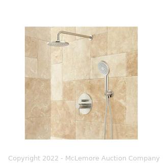 High End Premium Signature Hardware Lattimore Shower System with Rainfal showerhead and shower Chrome
