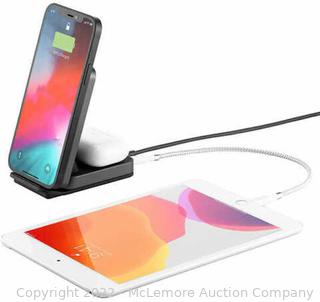 Ubio?Labs 2-in-1 Wireless Charging Stand for Phones and True Wireless Earbuds - mfg # AWC1109 (New - Open Box)