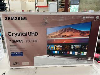 New Open Box, Tested working, Complete with Remote, Power Cord and Stand -  - Samsung 43" TU700D Crystal UHD 4K Smart TV - mfg # UN43TU700DF - $299 - SEE LINK! (New)
