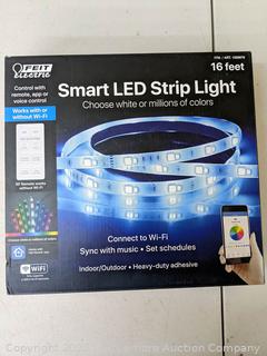 Feit Electric Wi-Fi Smart 16' LED Strip Light - Trim to Fit or Link up to 32 ft - Choose Bright White or Any Color - Use With or Without Wi-Fi -  (New - Open Box)