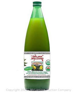 NEW-Italian Volcano USDA Organic Lemon Juice 1 Liter Bottle - (New - Open Box)