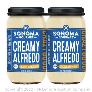 NEW-Sonoma Gourmet Creamy Alfredo Sauce, 2 x 24.5 Oz (NOT IN RETAIL PACKAGING) (New)